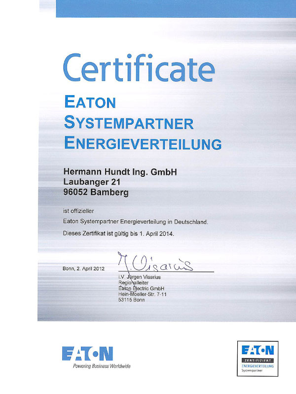 Eaton Systempartner – HUNDT Elektrosysteme